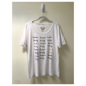 J. Crew “Human Being” Linen Graphic Tee